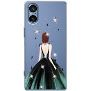 Чохол зі стразами Sony Xperia 5 V Girl in the green dress