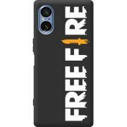 Чорний чохол BoxFace Sony Xperia 5 V Free Fire White Logo