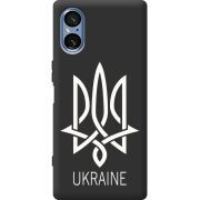 Чорний чохол BoxFace Sony Xperia 5 V Тризуб монограмма ukraine