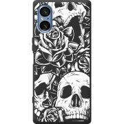 Чорний чохол BoxFace Sony Xperia 5 V Skull and Roses