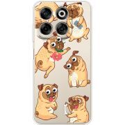 Прозорий чохол BoxFace Nubia V70 с 3D-глазками Pug