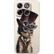 Прозорий чохол BoxFace Nubia V70 Steampunk Cat
