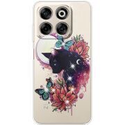 Чохол зі стразами Nubia V70 Cat in Flowers