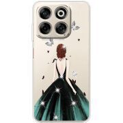 Чохол зі стразами Nubia V70 Girl in the green dress