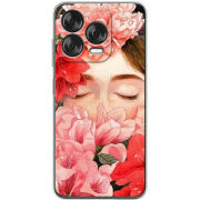 Чохол BoxFace Nubia V70 Design Girl in Flowers