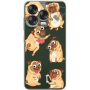 Прозорий чохол BoxFace Nubia V70 Design с 3D-глазками Pug