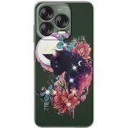 Чохол зі стразами Nubia V70 Design Cat in Flowers