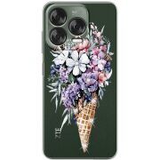 Чохол зі стразами Nubia V70 Design Ice Cream Flowers