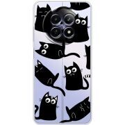 Прозорий чохол BoxFace Realme 13 5G с 3D-глазками Black Kitty