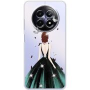 Чохол зі стразами Realme 13 5G Girl in the green dress