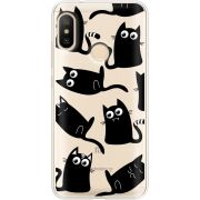 Прозрачный чехол Uprint Xiaomi Mi A2 Lite с 3D-глазками Black Kitty