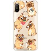 Прозрачный чехол Uprint Xiaomi Mi A2 Lite с 3D-глазками Pug