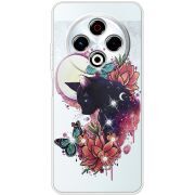 Чохол зі стразами Tecno Spark 30 4G Cat in Flowers