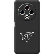 Чорний чохол BoxFace Tecno Spark 30 4G Paper Plane