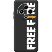 Чорний чохол BoxFace Tecno Spark 30 4G Free Fire White Logo