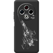 Чорний чохол BoxFace Tecno Spark 30 4G Військовий літак