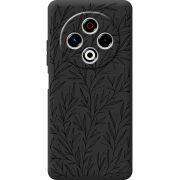 Чорний чохол BoxFace Tecno Spark 30 4G Leaves