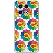 Прозорий чохол BoxFace Tecno Spark 30 Pro 4G Hippie Flowers