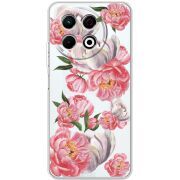 Прозорий чохол BoxFace Tecno Spark 30 Pro 4G Peony Watercolor Style