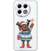Прозорий чохол BoxFace Tecno Spark 30 Pro 4G Christmas Deer with Snow