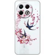 Чохол зі стразами Tecno Spark 30 Pro 4G Swallows and Bloom