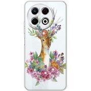 Чохол зі стразами Tecno Spark 30 Pro 4G Deer with flowers