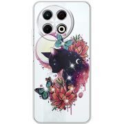 Чохол зі стразами Tecno Spark 30 Pro 4G Cat in Flowers