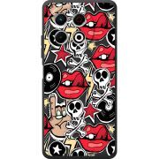 Чорний чохол BoxFace Tecno Spark 30 Pro 4G Rock Graffiti