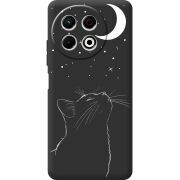 Чорний чохол BoxFace Tecno Spark 30 Pro 4G Місячний кіт