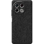 Чорний чохол BoxFace Tecno Spark 30 Pro 4G Leaves