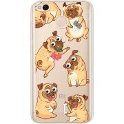 Прозрачный чехол Uprint Xiaomi Redmi 4x с 3D-глазками Pug