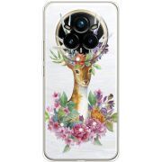 Чохол зі стразами Realme 14 Pro Plus Deer with flowers