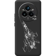 Чорний чохол BoxFace Realme 14 Pro Plus Військовий літак