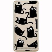 Прозрачный чехол Uprint Xiaomi Redmi 5A с 3D-глазками Black Kitty