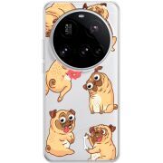 Прозорий чохол BoxFace Xiaomi 15 Ultra с 3D-глазками Pug