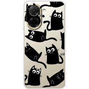 Прозорий чохол BoxFace Xiaomi Redmi A5 с 3D-глазками Black Kitty
