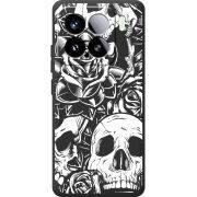 Чорний чохол BoxFace Xiaomi 15 Skull and Roses