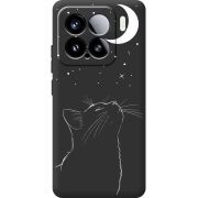 Чорний чохол BoxFace Xiaomi 15 Місячний кіт