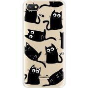Прозрачный чехол Uprint Xiaomi Redmi 6A с 3D-глазками Black Kitty