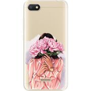 Прозрачный чехол Uprint Xiaomi Redmi 6A Девушка с Пионами