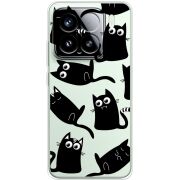 Прозорий чохол BoxFace Xiaomi 15 с 3D-глазками Black Kitty