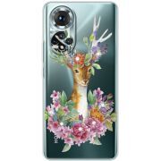Чохол зі стразами Honor 50 Deer with flowers