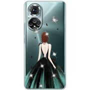 Чохол зі стразами Honor 50 Girl in the green dress