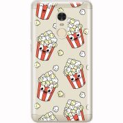 Прозрачный чехол Uprint Xiaomi Redmi Note 4x с 3D-глазками Popcorn