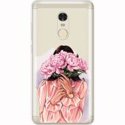 Прозрачный чехол Uprint Xiaomi Redmi Note 4x Девушка с Пионами