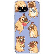 Прозорий чохол BoxFace Google Pixel 9A с 3D-глазками Pug