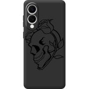 Чорний чохол BoxFace Samsung Galaxy S25 Edge Skull and Roses