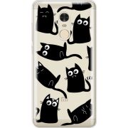 Прозрачный чехол Uprint Xiaomi Redmi Note 4 с 3D-глазками Black Kitty
