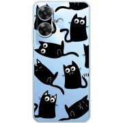 Прозорий чохол BoxFace Realme Note 60x с 3D-глазками Black Kitty