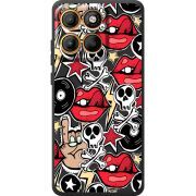 Чорний чохол BoxFace Moto Edge 60 Rock Graffiti